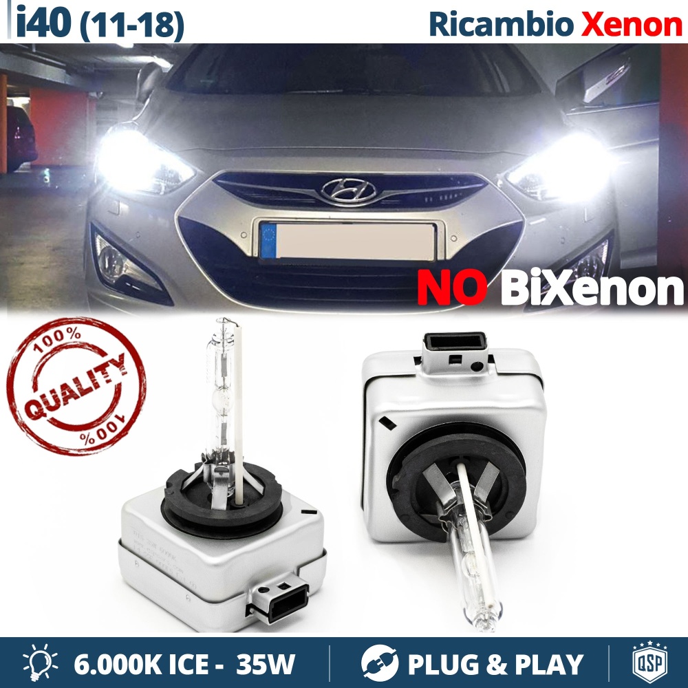 2x Bombillas Xenon D1S de Repuesto para HYUNDAI i40 Luz 6.000K Blanco Frio Lámpara 35W