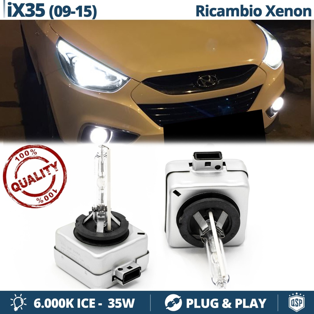 2x Bombillas Bi-Xenon D3S de Repuesto para HYUNDAI ix35 Luz 6.000K Blanco Frio Lámpara 35W 2x Bombillas Bi-Xenon D3S de Repuesto para HYUNDAI ix35 Luz 6.000K Blanco Frio Lámpara 35W