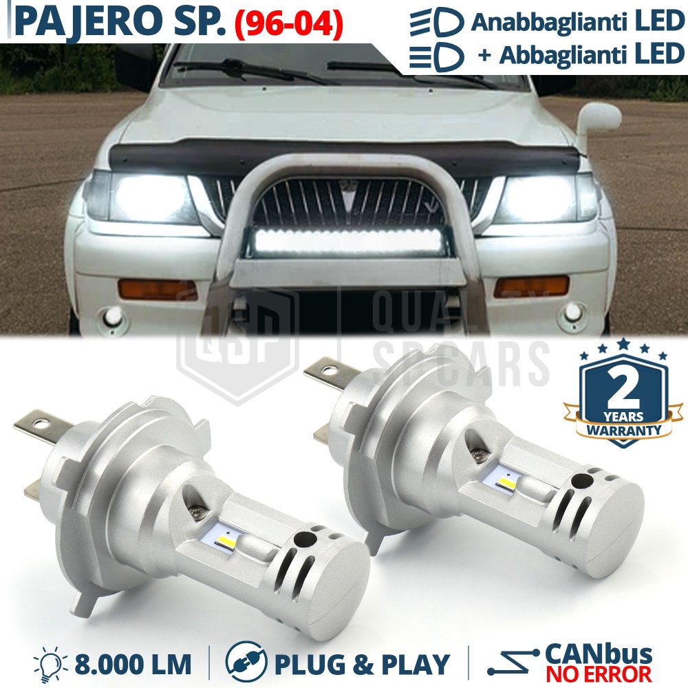 Kit Led H4 pour MITSUBISHI PAJERO SPORT 1 96-04 Feux de Croisement + Route | Plug & Play CANbus