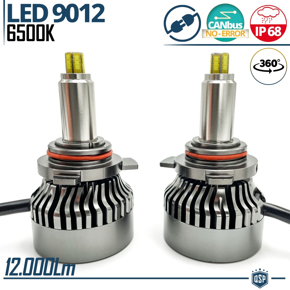 Kit LED 9012 CANbus | Luz Blanca Potente 12000LM | Conversión de HALÓGENA 9012 a LED | Plug & Play