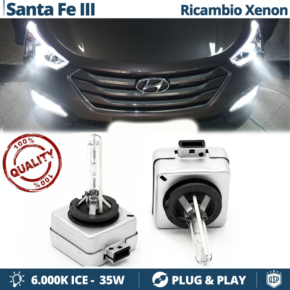 2x Bombillas Xenon D3S de Repuesto para HYUNDAI SANTA FE 3 Luz 6.000K Blanco Frio Lámpara 35W 2x Bombillas Xenon D3S de Repuesto para HYUNDAI SANTA FE 3 Luz 6.000K Blanco Frio Lámpara 35W