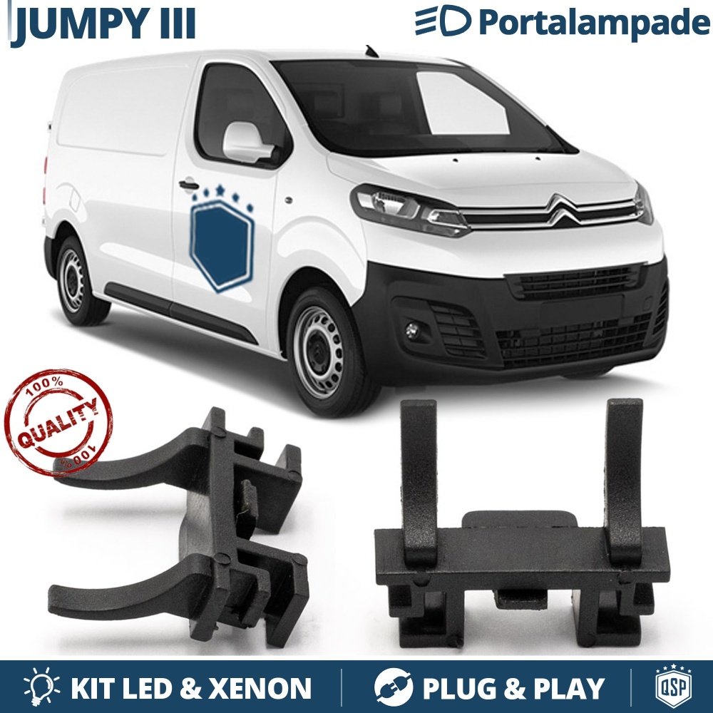 2X Adaptatores Soporte Bombilla para Citroen JUMPY 3 Luces de Cruce para Montaje Kit Led H7 2X Adaptatores Soporte Bombilla para Citroen JUMPY 3 Luces de Cruce para Montaje Kit Led H7