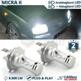 H4 Led Kit for NISSAN MICRA 2 K11 Low + High Beam 6500K 8000LM | Plug & Play CANbus