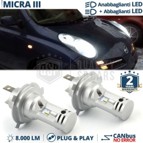 Kit Led H4 para NISSAN MICRA 3 K12 Luces de Cruce + Carretera 6500K 8000LM | Plug & Play CANbus