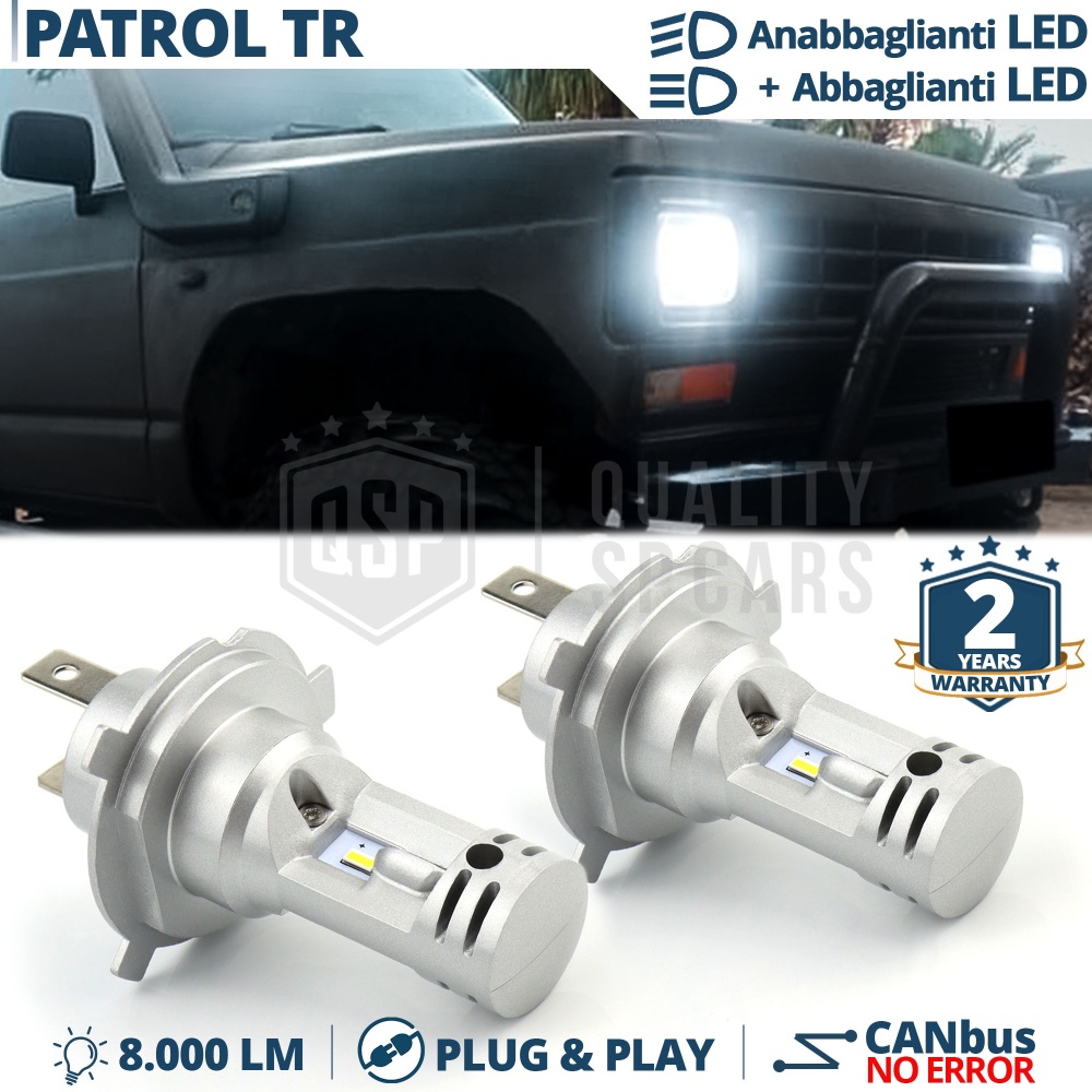 H4 Led Kit für NISSAN PATROL TR Abblendlicht + Fernlicht 6500K 8000LM | Plug & Play CANbus
