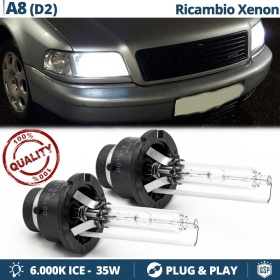 2x Bombillas Xenon D2S de Repuesto para AUDI A8 D2, 4D Luz 6.000K Blanco Frio Lámpara 35W