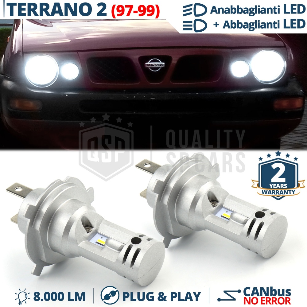 Kit Led H4 para NISSAN TERRANO 2 97-99 Luces de Cruce + Carretera 6500K 8000LM | Plug & Play CANbus Kit Led H4 para NISSAN TERRANO 2 97-99 Luces de Cruce + Carretera 6500K 8000LM | Plug & Play CANbus