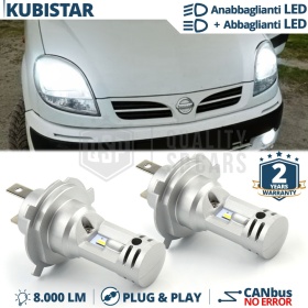 Kit Led H4 para NISSAN KUBISTAR Luces de Cruce + Carretera 6500K 8000LM | Plug & Play CANbus