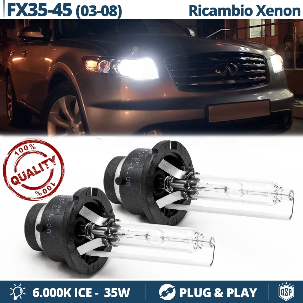 2x Bombillas Xenon D2S de Repuesto para INFINITI FX35/45 Luz 6.000K Blanco Frio Lámpara 35W