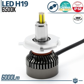 1 FULL LED H19 Bulb CANbus | Powerful White Light 6000LM | Plug & Play HALOGEN Conversion