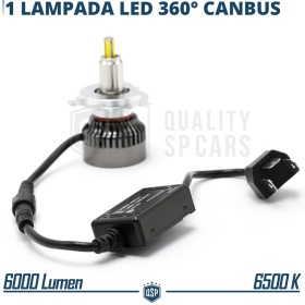 1 FULL LED H19 Bulb CANbus | Powerful White Light 6000LM | Plug & Play HALOGEN Conversion