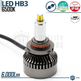 1 Bombilla LED HB3 CANbus | Luz Blanca Potente 6000LM  | Conversión de HALÓGENA HB3 a LED | Plug & Play