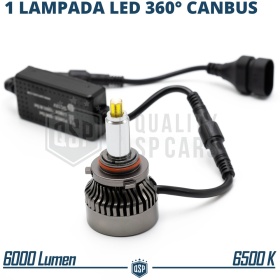 1 Bombilla LED HB3 CANbus | Luz Blanca Potente 6000LM  | Conversión de HALÓGENA HB3 a LED | Plug & Play