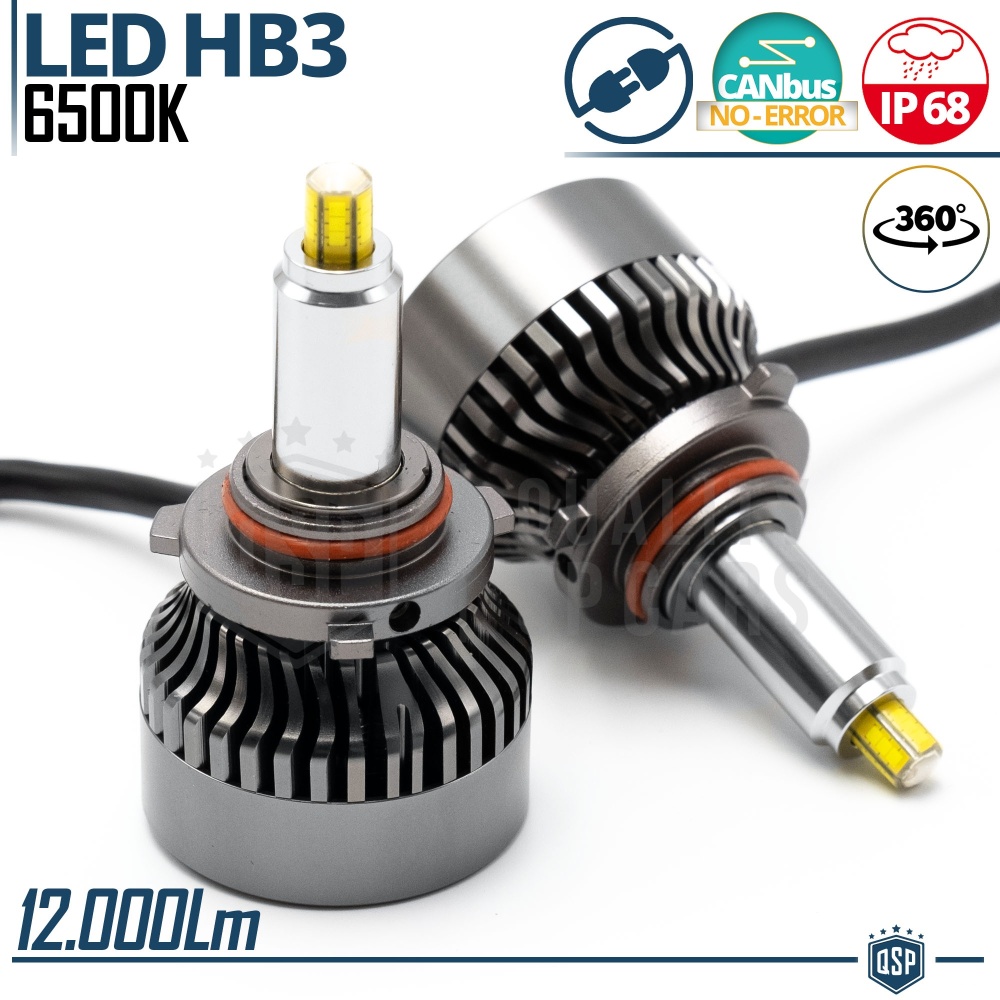Kit LED HB3 CANbus | Luz Blanca Potente 12000LM | Conversión de HALÓGENA Plug & Play