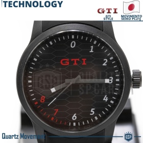 Reloj de Pulsera VW GTI Logo Original con Coordenadas GPS en la Correa | Idea de Regalo Volkswagen