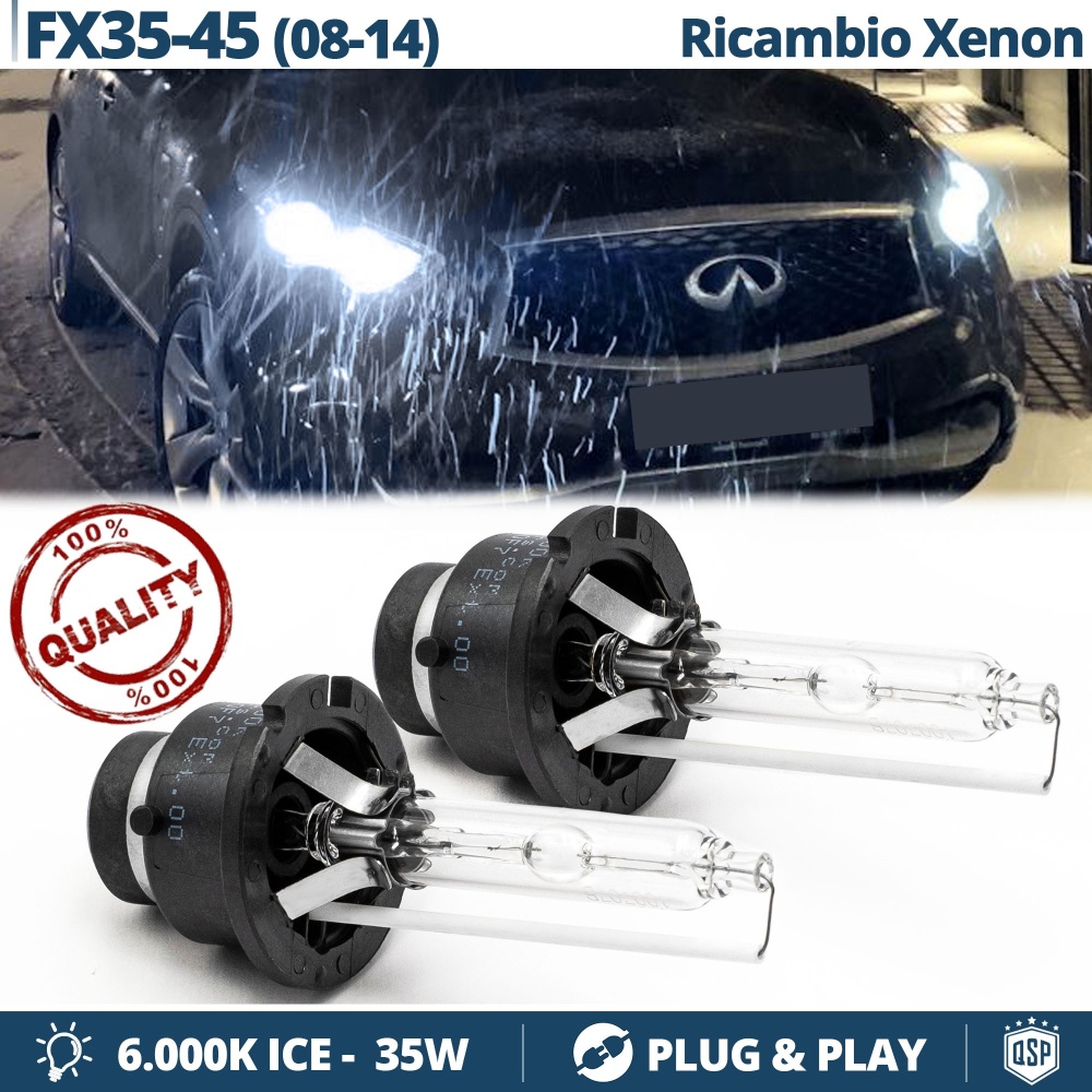 2x Bombillas Xenon D2S de Repuesto para INFINITI FX35/50/30d Luz 6.000K Blanco Frio Lámpara 35W