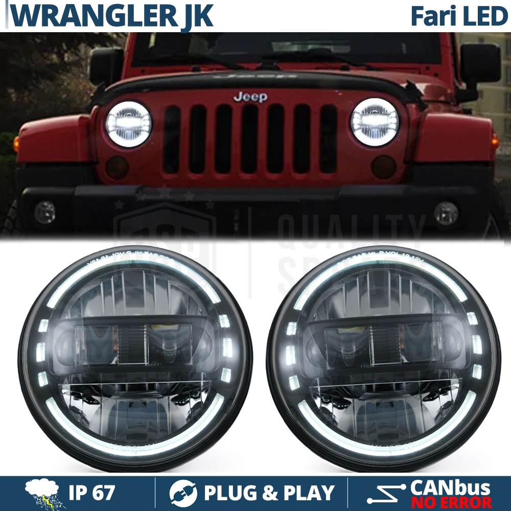 2 Full LED 7" Inches Headlights for JEEP WRANGLER JK | King Kong Led Headlights 6500K Ice White Light 2 Full LED 7" Inches Headlights for JEEP WRANGLER JK | King Kong Led Headlights 6500K Ice White Light