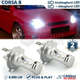 Kit Led H4 para OPEL CORSA B Luces de Cruce + Carretera 6500K 8000LM | Plug & Play CANbus