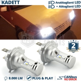 Kit Led H4 para OPEL KADETT E Luces de Cruce + Carretera 6500K 8000LM | Plug & Play CANbus
