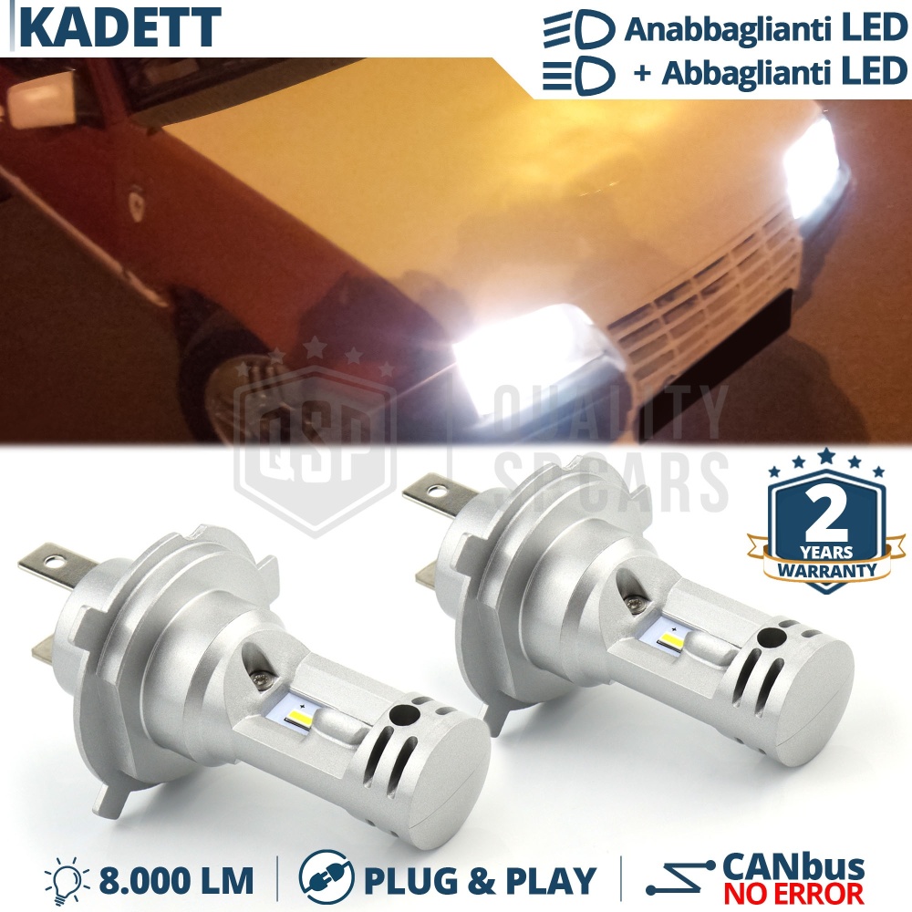 Kit Led H4 para OPEL KADETT E Luces de Cruce + Carretera 6500K 8000LM | Plug & Play CANbus Kit Led H4 para OPEL KADETT E Luces de Cruce + Carretera 6500K 8000LM | Plug & Play CANbus