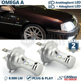 Kit Led H4 para OPEL OMEGA A Luces de Cruce + Carretera 6500K 8000LM | Plug & Play CANbus
