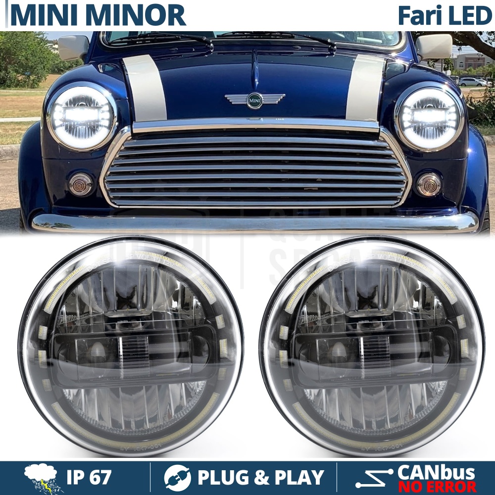 2 Faros Delanteros LED 7" para MINI-MINOR CLASICO | Faros Led King Kong 6500K Luz Blanca Potente