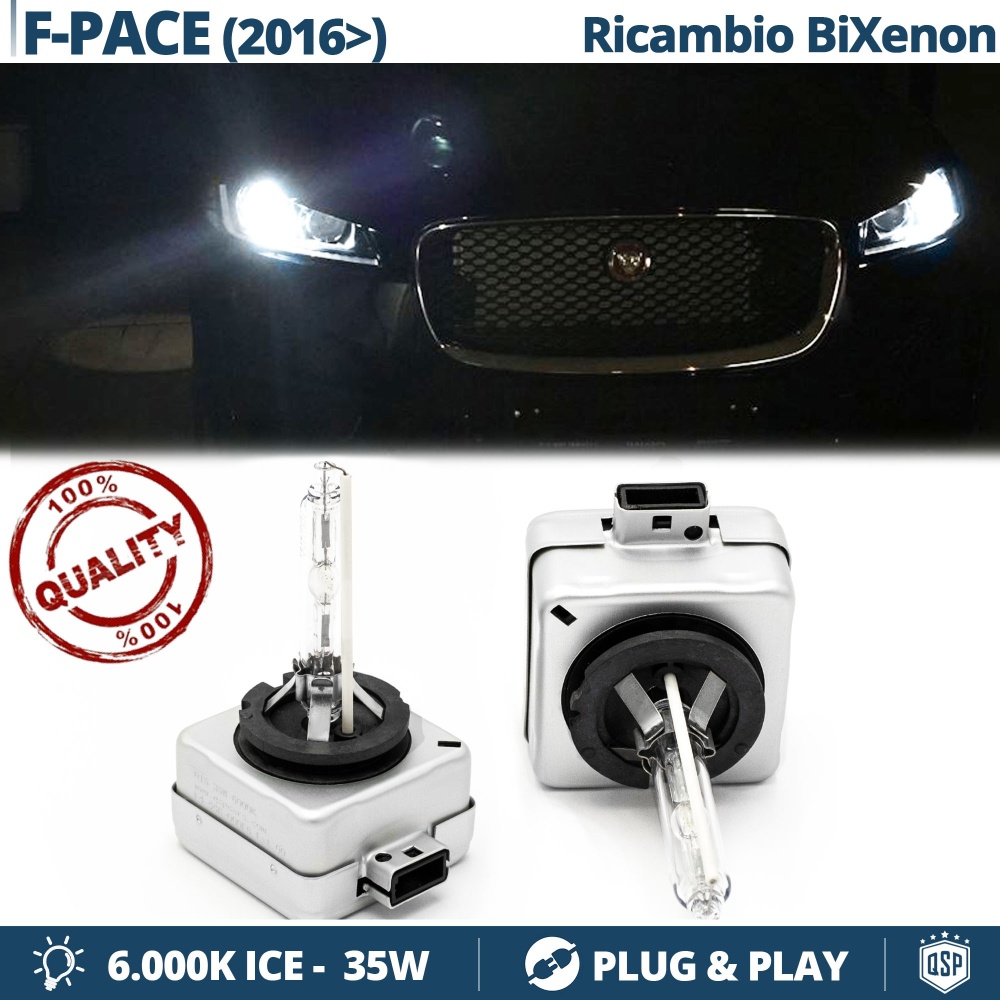2x Bombillas Bi-Xenon D3S de Repuesto para JAGUAR F-PACE Luz 6.000K Blanco Frio Lámpara 35W