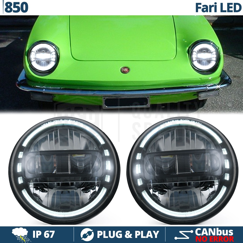 2 Faros Delanteros LED 7" para FIAT 850 | Faros Led King Kong 6500K Luz Blanca Potente 2 Faros Delanteros LED 7" para FIAT 850 | Faros Led King Kong 6500K Luz Blanca Potente