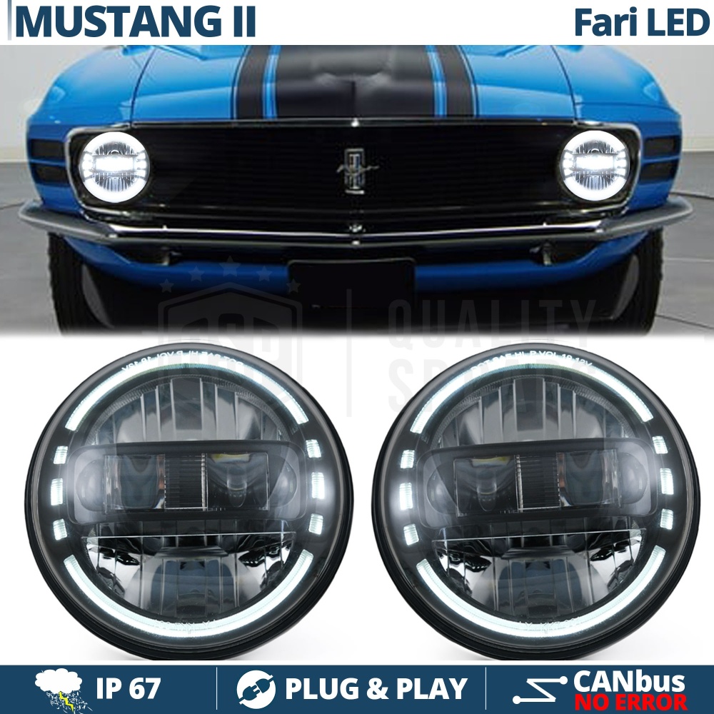 2 Faros Delanteros LED 7" para FORD MUSTANG 2 | Faros Led King Kong 6500K Luz Blanca Potente 2 Faros Delanteros LED 7" para FORD MUSTANG 2 | Faros Led King Kong 6500K Luz Blanca Potente
