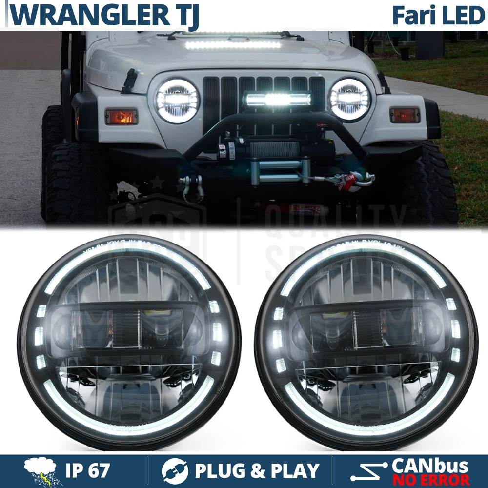 2 Full LED 7" Inches Headlights for JEEP WRANGLER TJ | King Kong Led Headlights 6500K Ice White Light 2 Full LED 7" Inches Headlights for JEEP WRANGLER TJ | King Kong Led Headlights 6500K Ice White Light