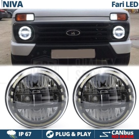 2 Faros Delanteros LED 7" para LADA NIVA | Faros Led King Kong 6500K Luz Blanca Potente
