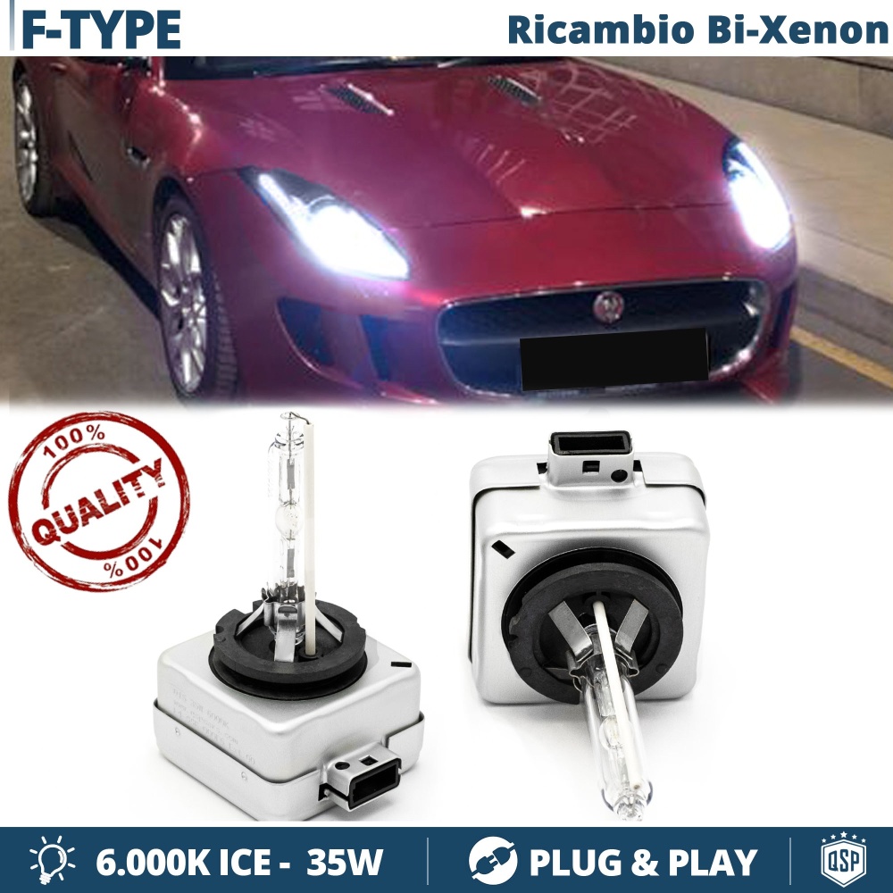 2x Bombillas Bi-Xenon D1S de Repuesto para JAGUAR F-TYPE Luz 6.000K Blanco Frio Lámpara 35W