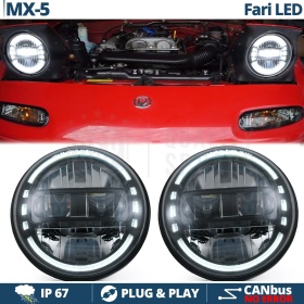 2 Faros Delanteros LED 7" para MAZDA MX-5 1 (NA) | Faros Led King Kong 6500K Luz Blanca Potente