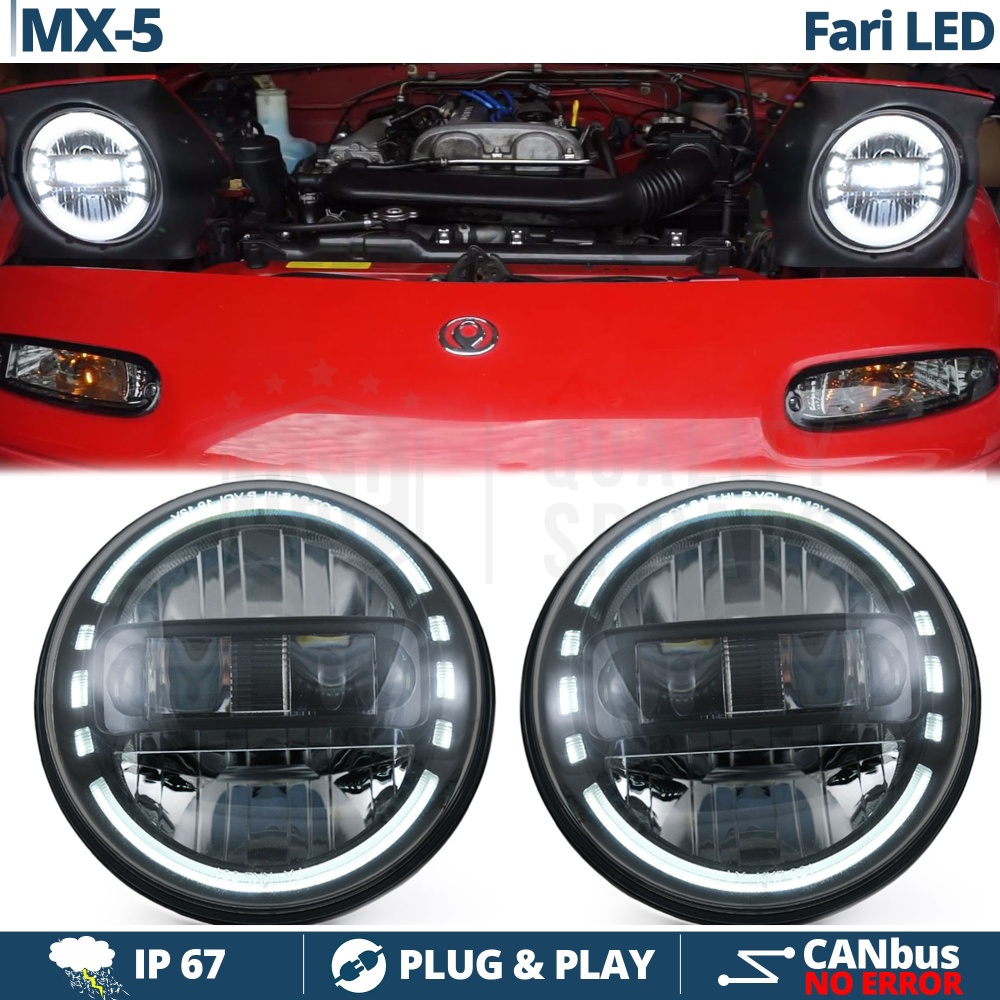 2 Faros Delanteros LED 7" para MAZDA MX-5 1 (NA) | Faros Led King Kong 6500K Luz Blanca Potente 2 Faros Delanteros LED 7" para MAZDA MX-5 1 (NA) | Faros Led King Kong 6500K Luz Blanca Potente