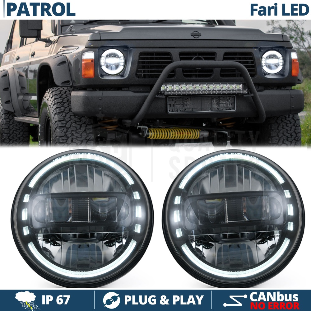 2 Faros Delanteros LED 7" para NISSAN PATROL GR Y60 | Faros Led King Kong 6500K Luz Blanca Potente