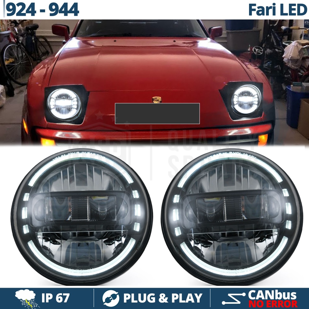 2 Faros Delanteros LED 7" para PORSCHE 924-944 | Faros Led King Kong 6500K Luz Blanca Potente
