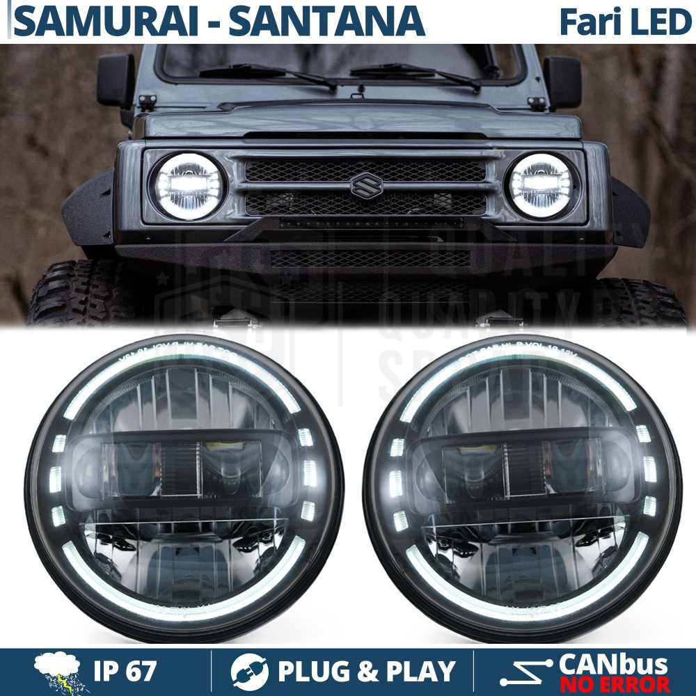 2 Faros Delanteros LED 7" para SUZUKI SAMURAI SJ SANTANA | Faros Led King Kong 6500K Luz Blanca Potente