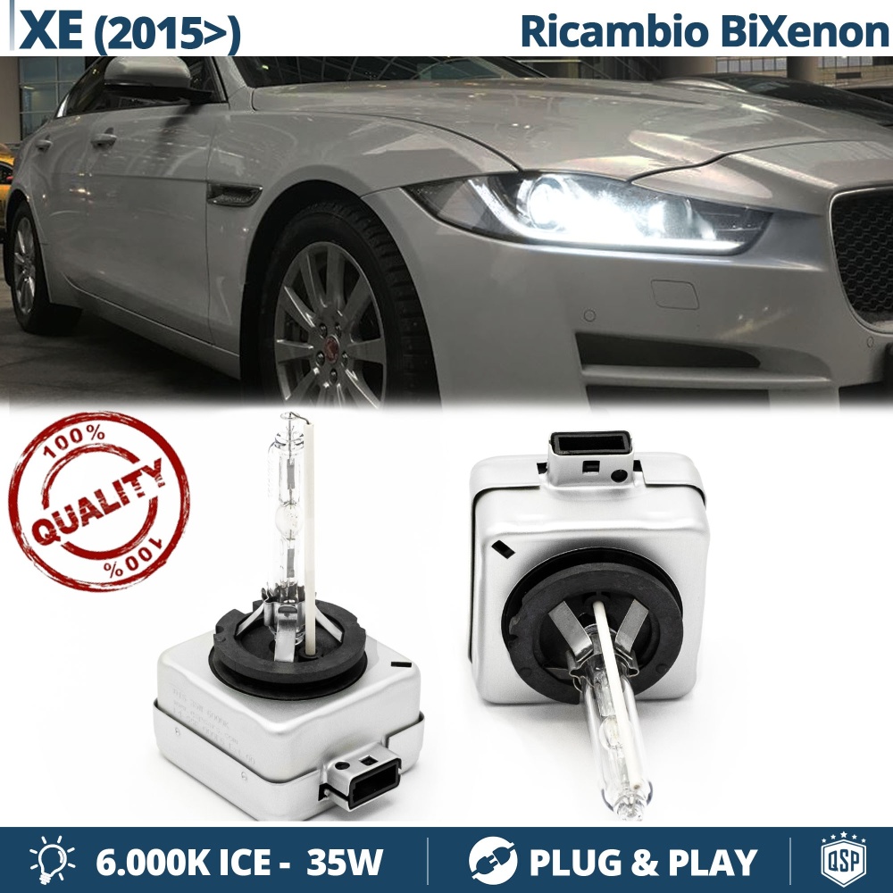 2x Bombillas Bi-Xenon D3S de Repuesto para JAGUAR XE Luz 6.000K Blanco Frio Lámpara 35W