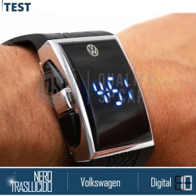ORIGINAL Volkswagen Reloj de Pulsera DIGITAL Logo VW Blanco con Caja de Metal Idea de Regalo