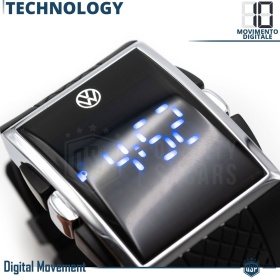 ORIGINAL Volkswagen Reloj de Pulsera DIGITAL Logo VW Blanco con Caja de Metal Idea de Regalo