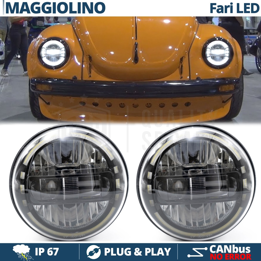 2 Faros Delanteros LED 7" para VW ESCARABAJO | Faros Led King Kong 6500K Luz Blanca Potente