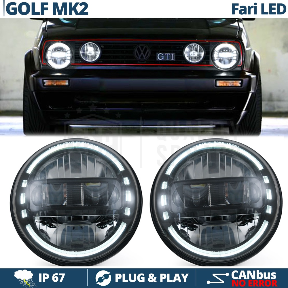 2 Faros Delanteros LED 7" para VOLKSWAGEN GOLF MK2 | Faros Led King Kong 6500K Luz Blanca Potente