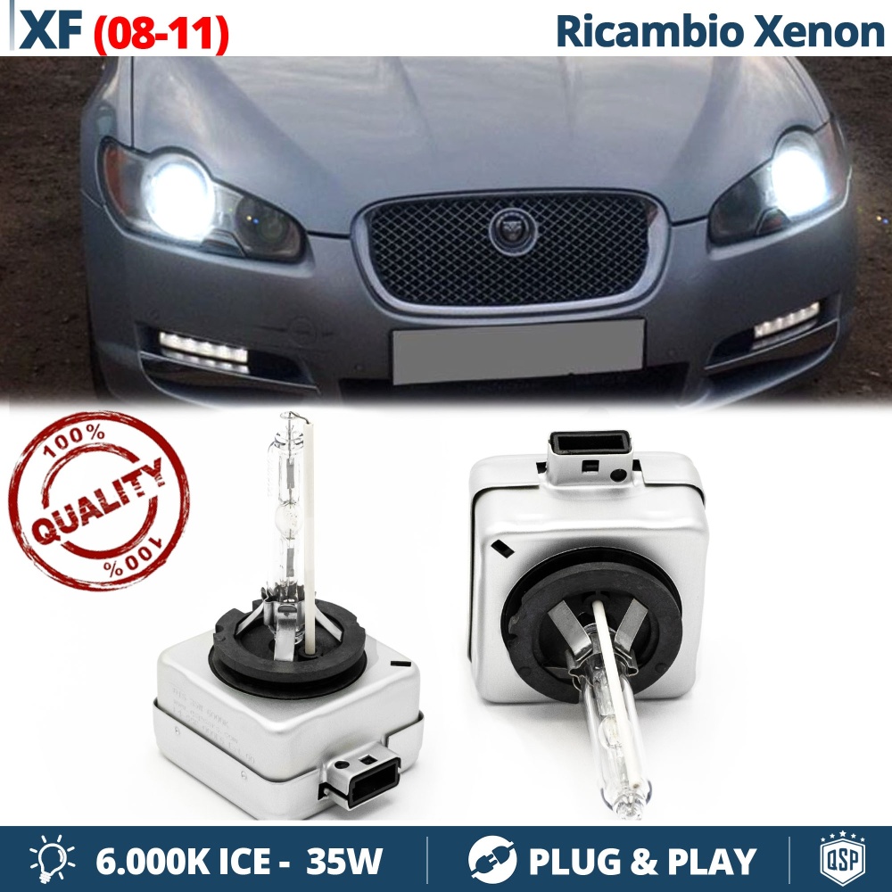 2x Bombillas Xenon D1S de Repuesto para JAGUAR XF X250 08-11 Luz 6.000K Blanco Frio Lámpara 35W