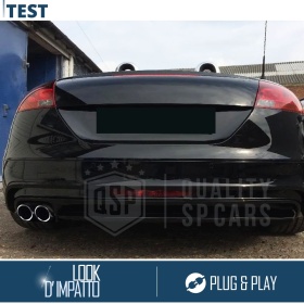2X Embellecedores Tubos de ESCAPE para AUDI TT 8J en ACERO Inoxidable Negro | PLUG & PLAY