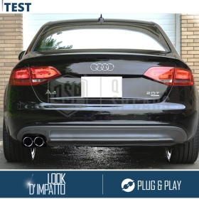 2 TERMINALI di Scarico Sportivi per AUDI A4 B8 NERI in ACCIAIO Inox | Ad Incastro Plug & Play