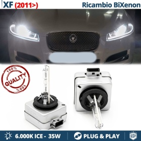 2x Bombillas Bi-Xenon D3S de Repuesto para JAGUAR XF X250 FACELIFT 12-15 Luz 6.000K Blanco Frio Lámpara 35W