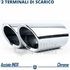 2 pcs EXHAUST TIPS for AUDI A3 8V 12-16 Chromed Stainless STEEL | PLUG & PLAY Installation