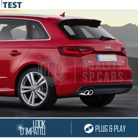 2 pcs EXHAUST TIPS for AUDI A3 8V 12-16 Chromed Stainless STEEL | PLUG & PLAY Installation