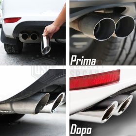 2 pcs EXHAUST TIPS for AUDI A3 8V 12-16 Chromed Stainless STEEL | PLUG & PLAY Installation