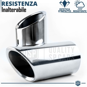 2 pcs EXHAUST TIPS for AUDI A3 8V 12-16 Chromed Stainless STEEL | PLUG & PLAY Installation